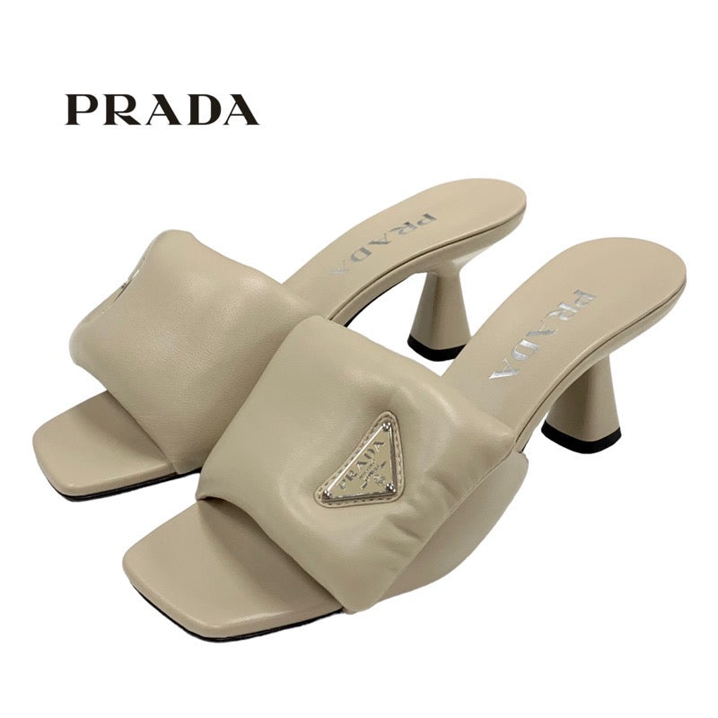 プラダ PRADA サンダル 靴 シューズ パデッドナッパレザー ベージュ