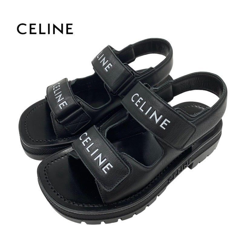 セリーヌ CELINE レオ サンダル 靴 シューズ レザー ブラック