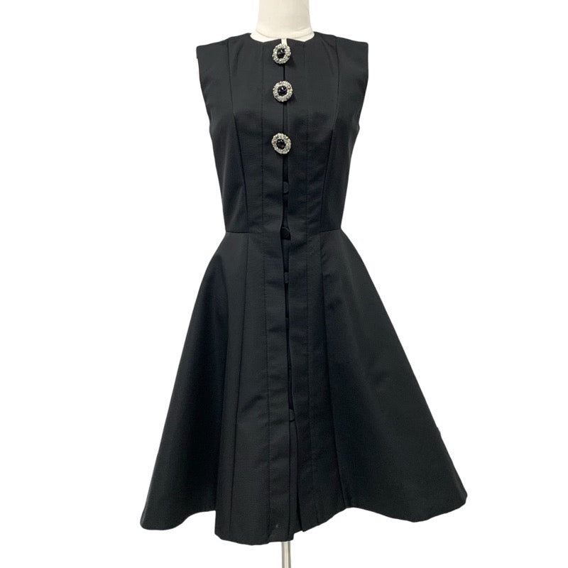 ヴィトン ワンピース シルク ジュエルボタンドレス ノースリーブ ブラック ルイヴィトン LOUIS VUITTON ワンピース シルク ブラック