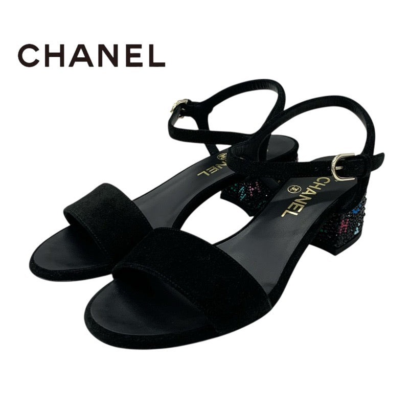 シャネル CHANEL サンダル 靴 シューズ スエード ブラック