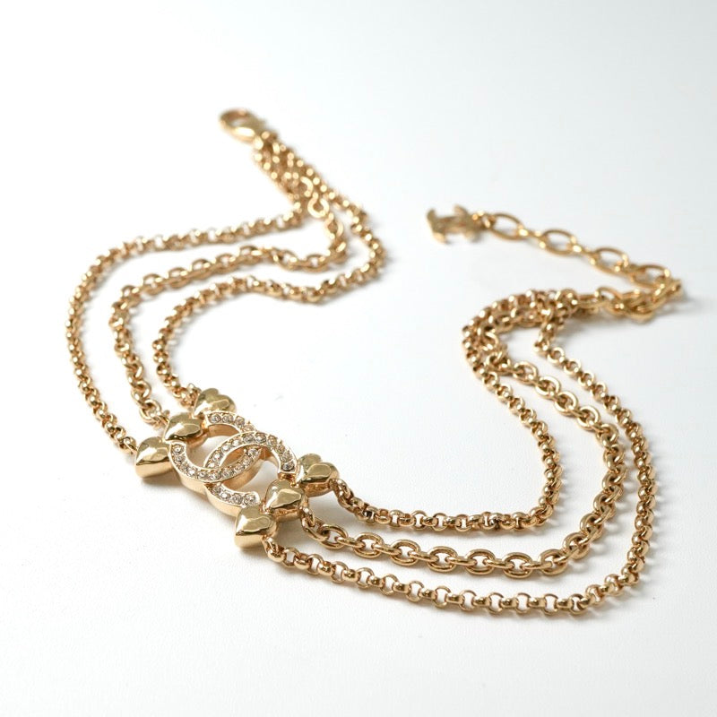 シャネル CHANEL ネックレス ペンダント チョーカー ゴールド ココ