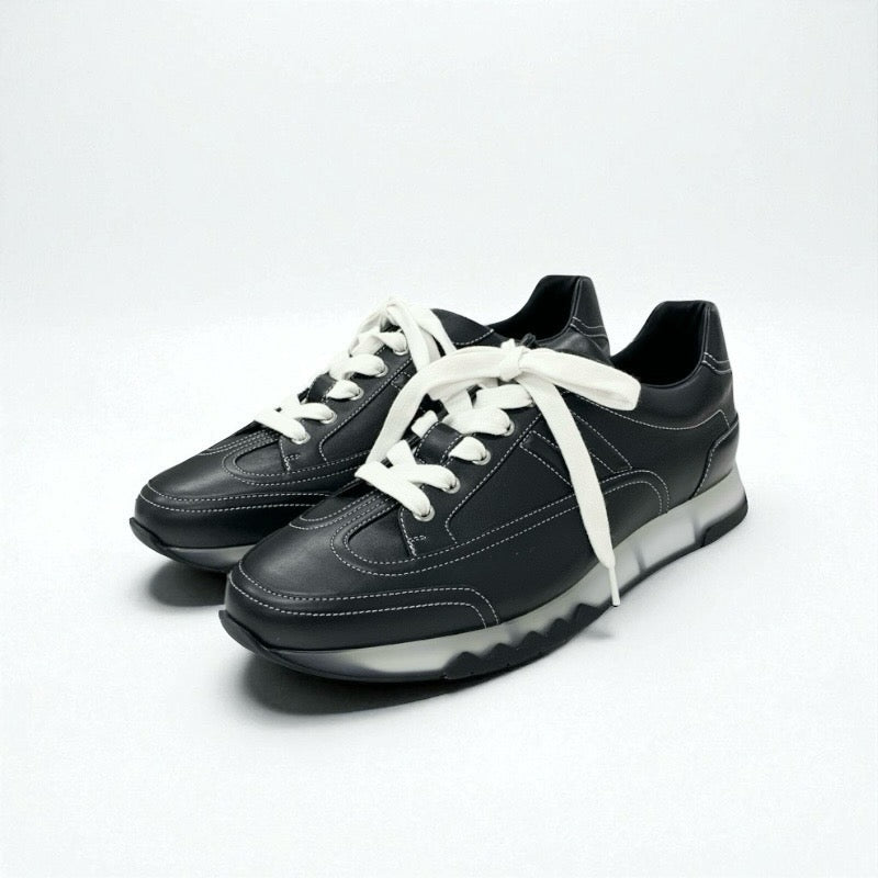 エルメス HERMES トレイル スニーカー 靴 シューズ レザー ブラック 黒