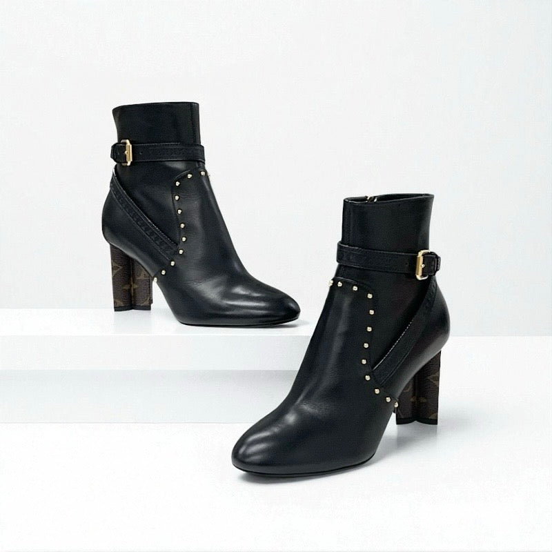 ルイヴィトン LOUIS VUITTON シルエットライン モノグラム ブーツ ショートブーツ 靴 シューズ レザー ブラック ブラウン ルイヴィトン LOUIS VUITTON シルエットライン モノグラム ブーツ