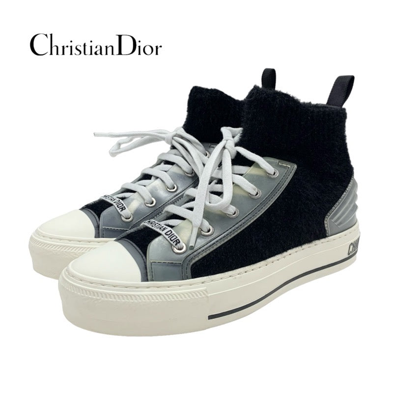 クリスチャンディオール CHRISTIAN DIOR WALKNDIOR スニーカー 靴 シューズ ファー ラバー ブラック ホワイト 黒 –  MYCLOSET