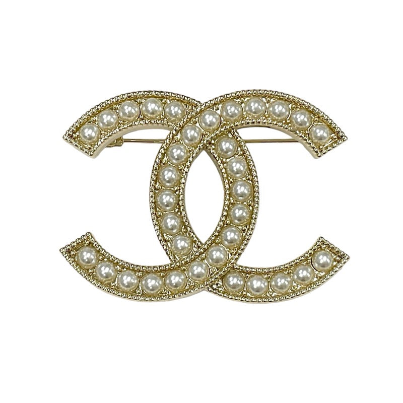 Chanel CHANEL Brooch Corsage Gold Coco Mark Pearl