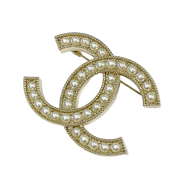 Chanel CHANEL Brooch Corsage Gold Coco Mark Pearl