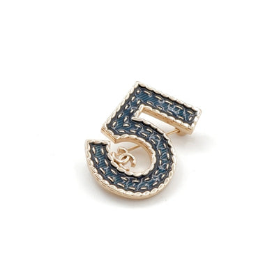 シャネル CHANEL ブローチ コサージュ ゴールド ココマーク N5 デニム