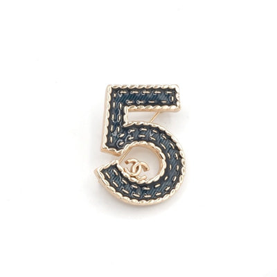 シャネル CHANEL ブローチ コサージュ ゴールド ココマーク N5 デニム
