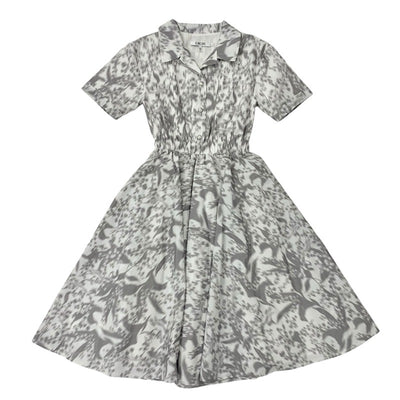 クリスチャンディオール CHRISTIAN DIOR ワンピース ホワイト グレー キッズ 半袖 ロゴ フレアドレス