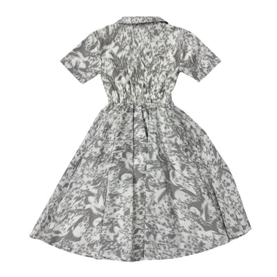 クリスチャンディオール CHRISTIAN DIOR ワンピース ホワイト グレー キッズ 半袖 ロゴ フレアドレス