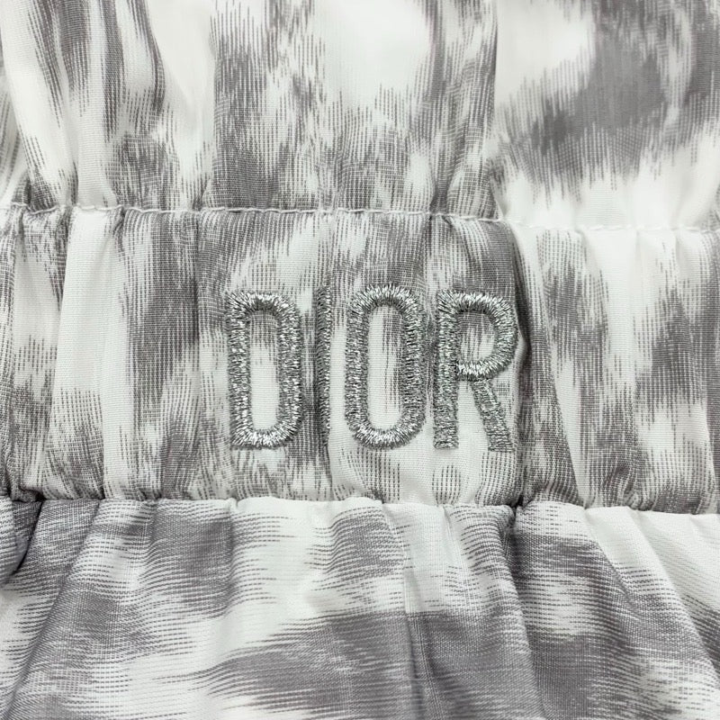 クリスチャンディオール CHRISTIAN DIOR ワンピース ホワイト グレー キッズ 半袖 ロゴ フレアドレス