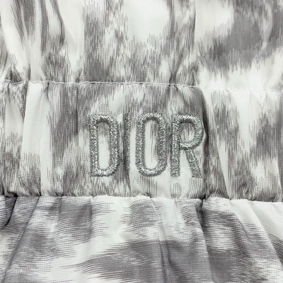 クリスチャンディオール CHRISTIAN DIOR ワンピース ホワイト グレー キッズ 半袖 ロゴ フレアドレス