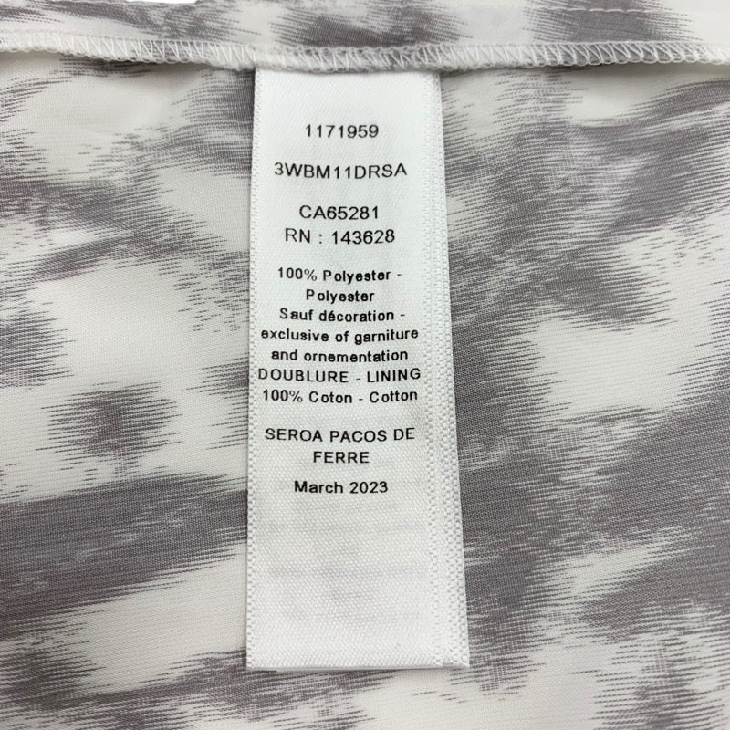 クリスチャンディオール CHRISTIAN DIOR ワンピース ホワイト グレー キッズ 半袖 ロゴ フレアドレス