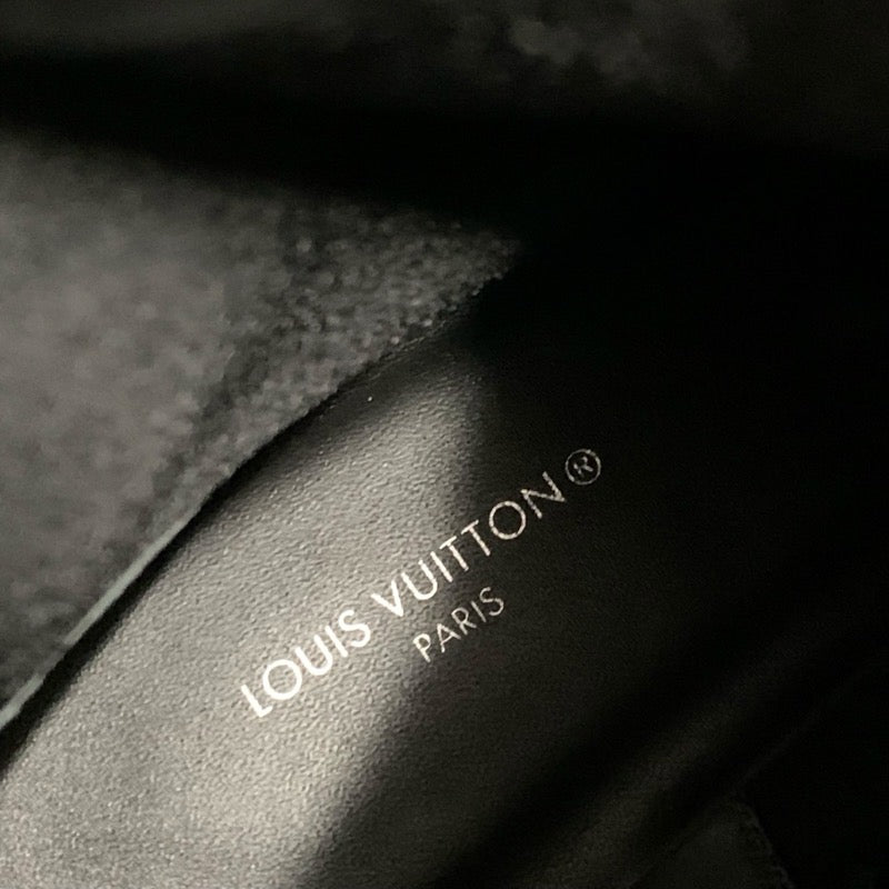 ルイヴィトン LOUIS VUITTON テリトリーライン ブーツ ショートブーツ 靴 シューズ レザー ブラック 黒 シルバー アンクルブーツ ロゴ レースアップ