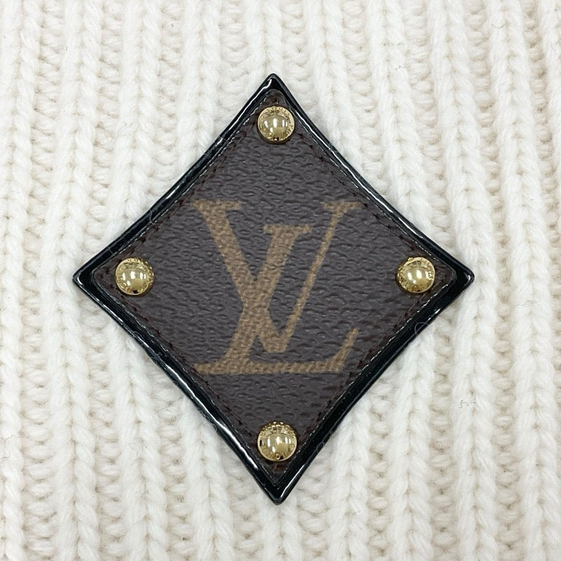 ルイヴィトン LOUIS VUITTON 帽子 ウール アイボリー モノグラム ニット帽 ビーニーニットキャップ