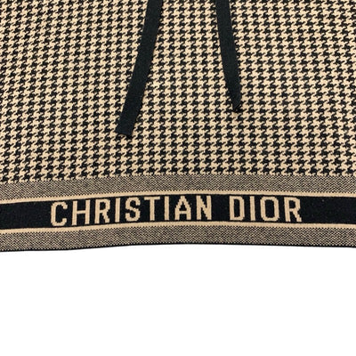 クリスチャンディオール CHRISTIAN DIOR アウター ブラウン ブラック ニット ポンチョ 千鳥格子