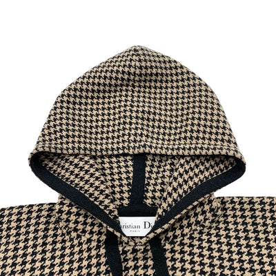 Christian Dior CHRISTIAN DIOR outerwear brown black knit poncho houndstooth