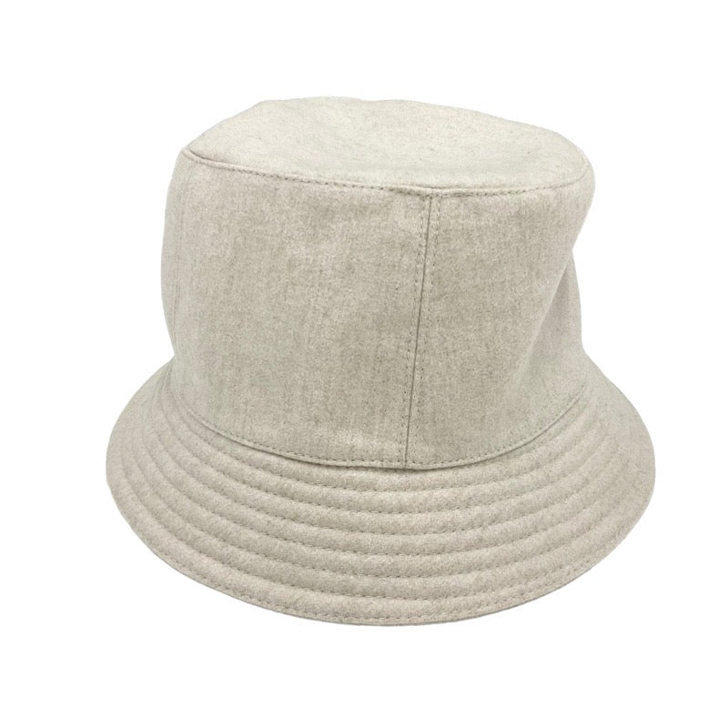 Hermes Calvi hat wool bucket hat logo beige