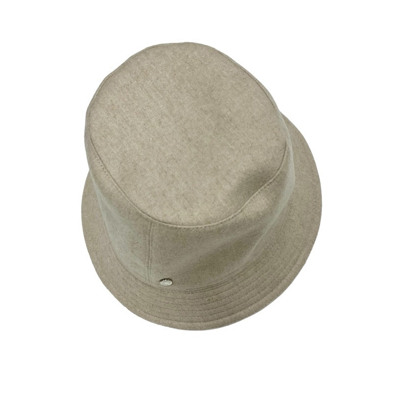 Hermes Calvi hat wool bucket hat logo beige