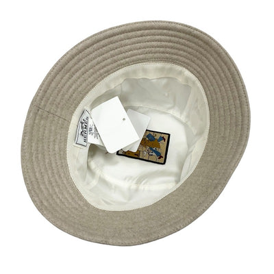 Hermes Calvi hat wool bucket hat logo beige