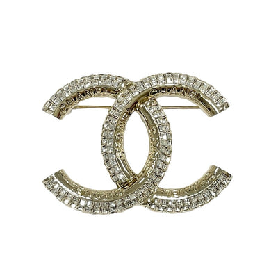 Chanel CHANEL Brooch Corsage Gold Coco Mark Logo Rhinestone