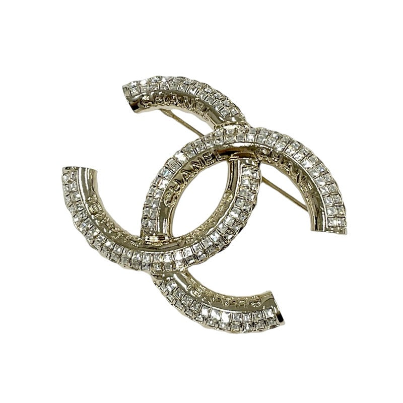 Chanel CHANEL Brooch Corsage Gold Coco Mark Logo Rhinestone