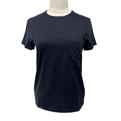 Hermes HERMES Tops Cotton Black Embroidered T-shirt