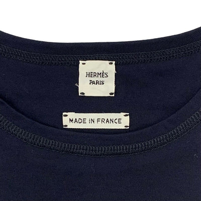 Hermes HERMES Tops Cotton Black Embroidered T-shirt