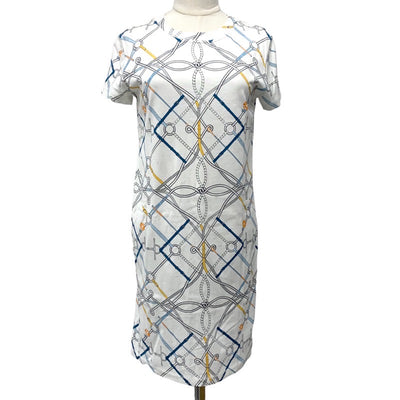 Hermes HERMES Dress Cotton White Multicolor White All-over Pattern