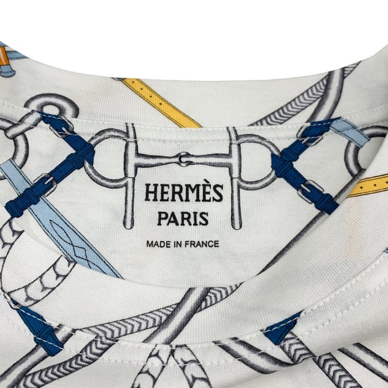 エルメス HERMES ワンピース コットン ホワイト マルチカラー 白 総柄