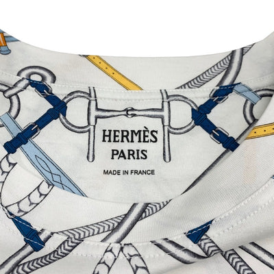 Hermes HERMES Dress Cotton White Multicolor White All-over Pattern