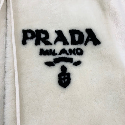 PRADA Tops White Black Hoodie hoodie Logo Knit Cashmere