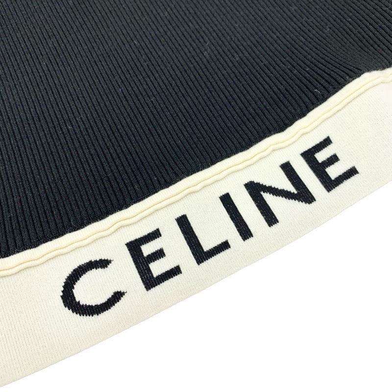 セリーヌ CELINE トップス コットン ブラック ホワイト 黒 ロゴ ブラトップ クロップド