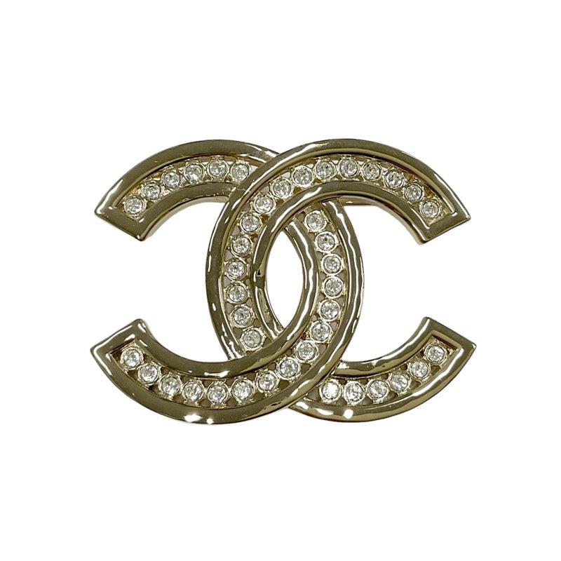 Chanel CHANEL Brooch Corsage Gold Coco Mark Rhinestone