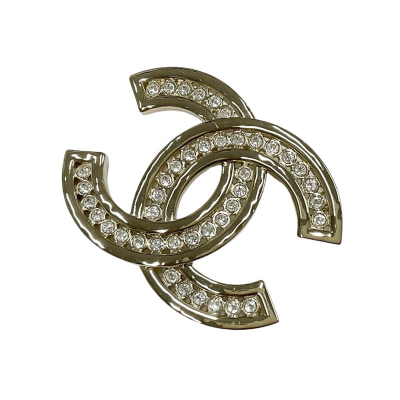 Chanel CHANEL Brooch Corsage Gold Coco Mark Rhinestone