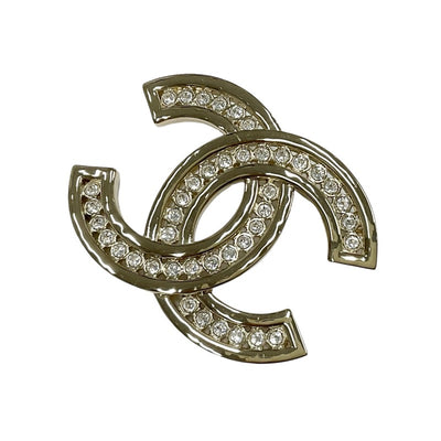 Chanel CHANEL Brooch Corsage Gold Coco Mark Rhinestone