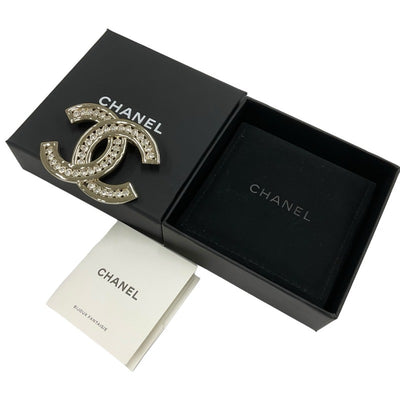 シャネル CHANEL ブローチ コサージュ ゴールド ココマーク ラインストーン