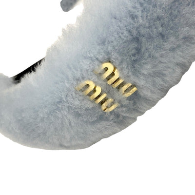 MIUMIU Hair Accessories Light Blue Logo Headband Headband