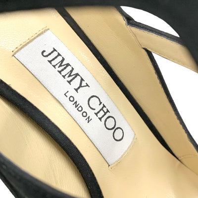 ジミーチュウ JIMMY CHOO パンプス 靴 シューズ スエード パテント ブラック 黒 未使用 ストラップ