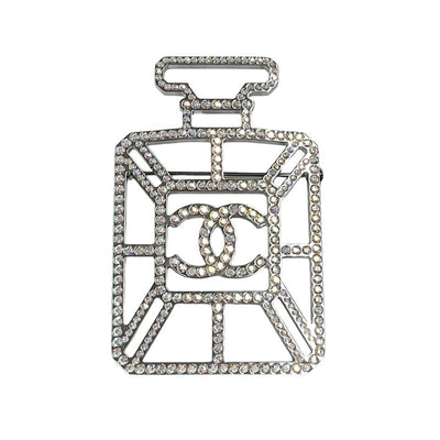 Chanel CHANEL Brooch Corsage Silver Coco Mark Perfume Rhinestone