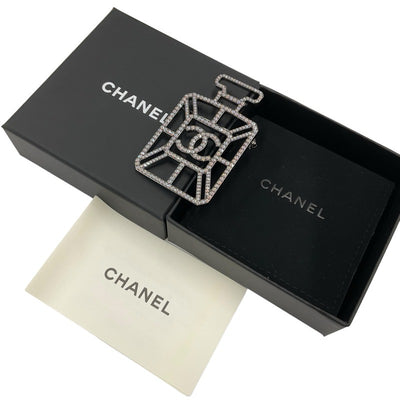 Chanel CHANEL Brooch Corsage Silver Coco Mark Perfume Rhinestone