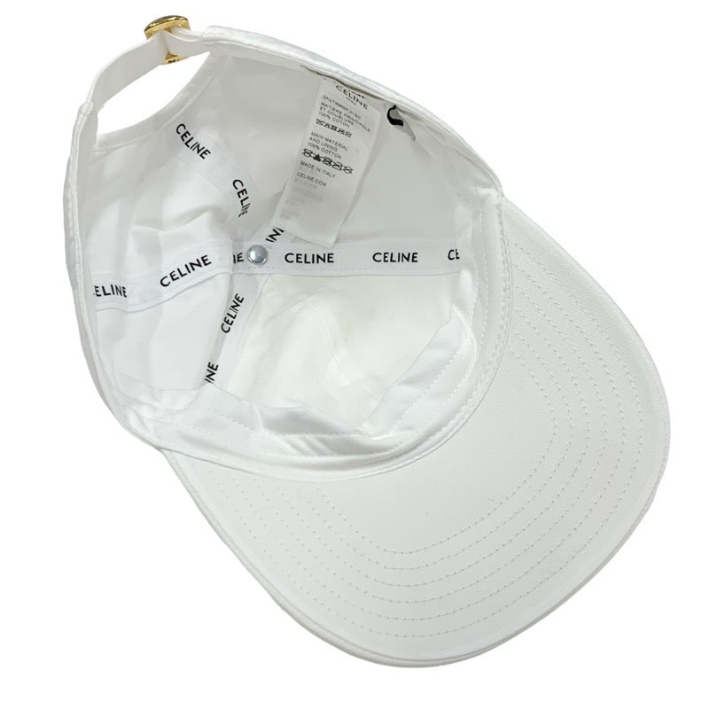 CELINE cap hat cotton white navy logo triomphe baseball cap