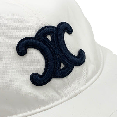 CELINE cap hat cotton white navy logo triomphe baseball cap