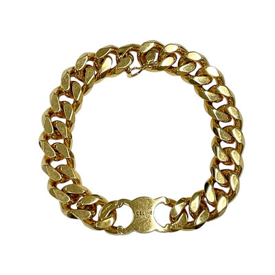 CELINE Bracelet Bangle Cuff Gold Triomphe Gourmet