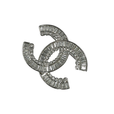 Chanel CHANEL Brooch Corsage Silver Coco Mark Rhinestone