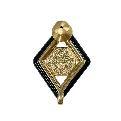 Chanel CHANEL Brooch Corsage Gold Red Black Pin Brooch Diamond Shape Coco Mark