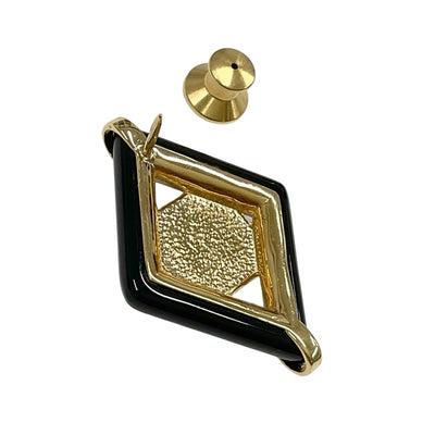 Chanel CHANEL Brooch Corsage Gold Red Black Pin Brooch Diamond Shape Coco Mark