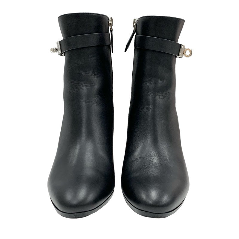 Hermes Saint-Germain boots, short boots, shoes, leather, black, silver, Kelly hardware