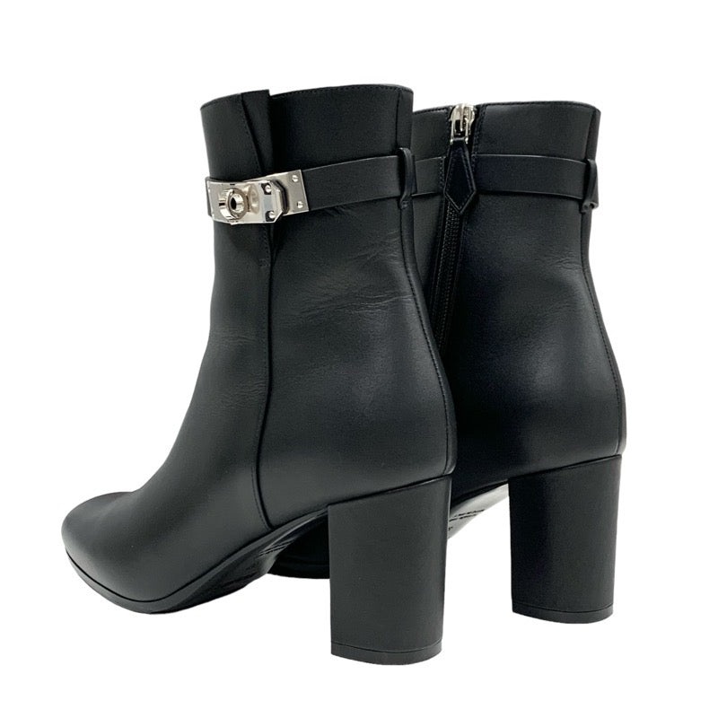 Hermes Saint-Germain boots, short boots, shoes, leather, black, silver, Kelly hardware