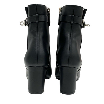 Hermes Saint-Germain boots, short boots, shoes, leather, black, silver, Kelly hardware